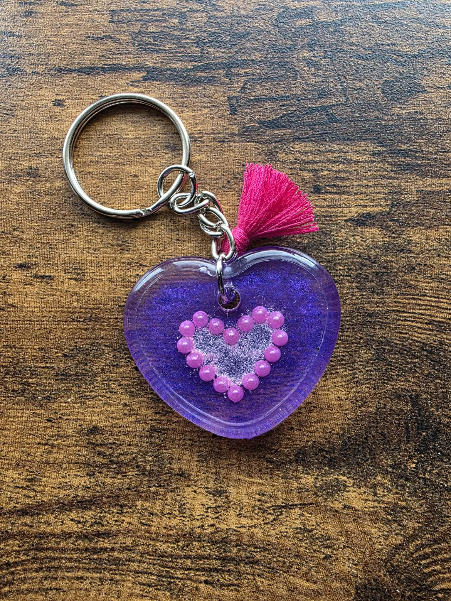 Purple with pink heart