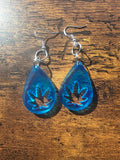 Enchanted Leaf Earrings - Sapphire Spell
