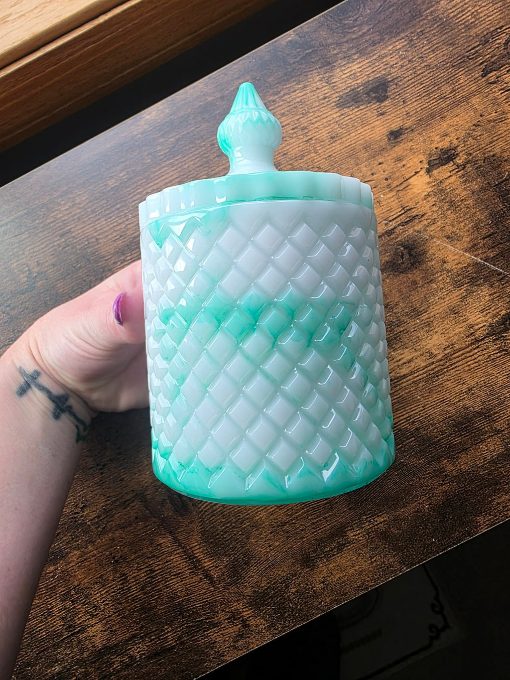 Seafoam Crystal Keeper Jar