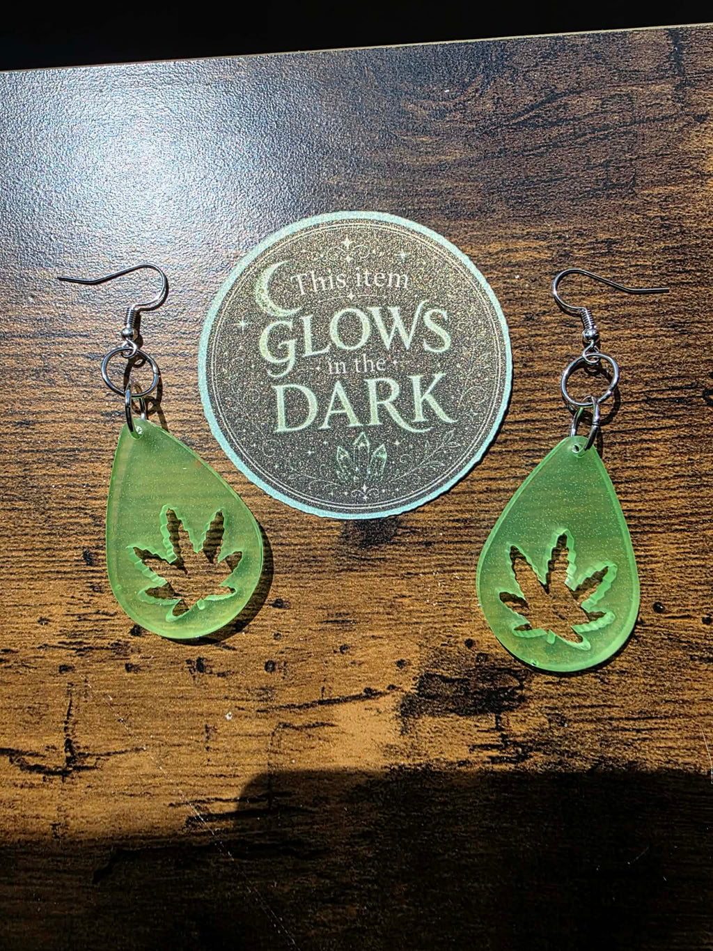 Verdant Moonlight Enchanted Leaf Earrings