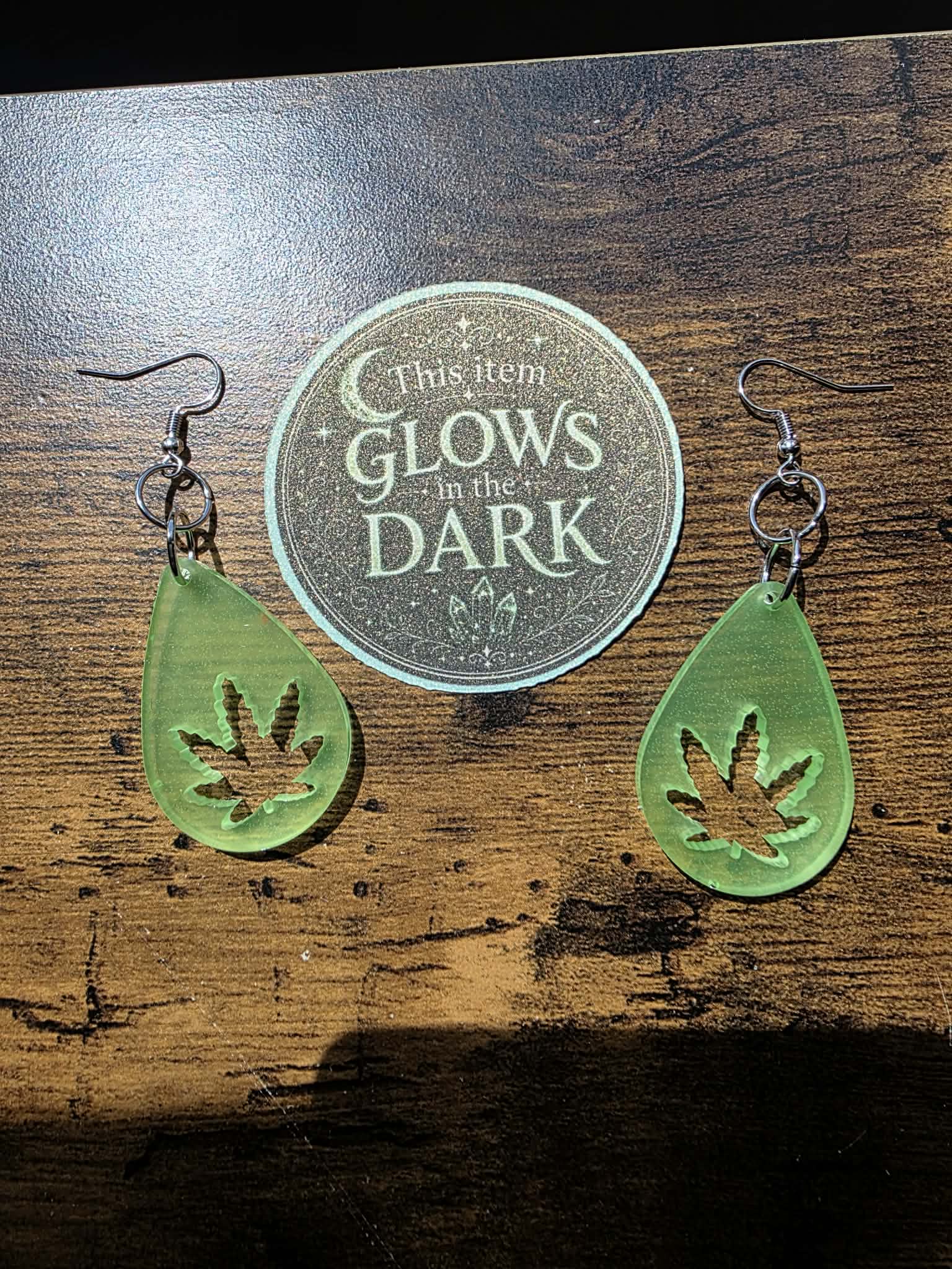 Verdant Moonlight Enchanted Leaf Earrings