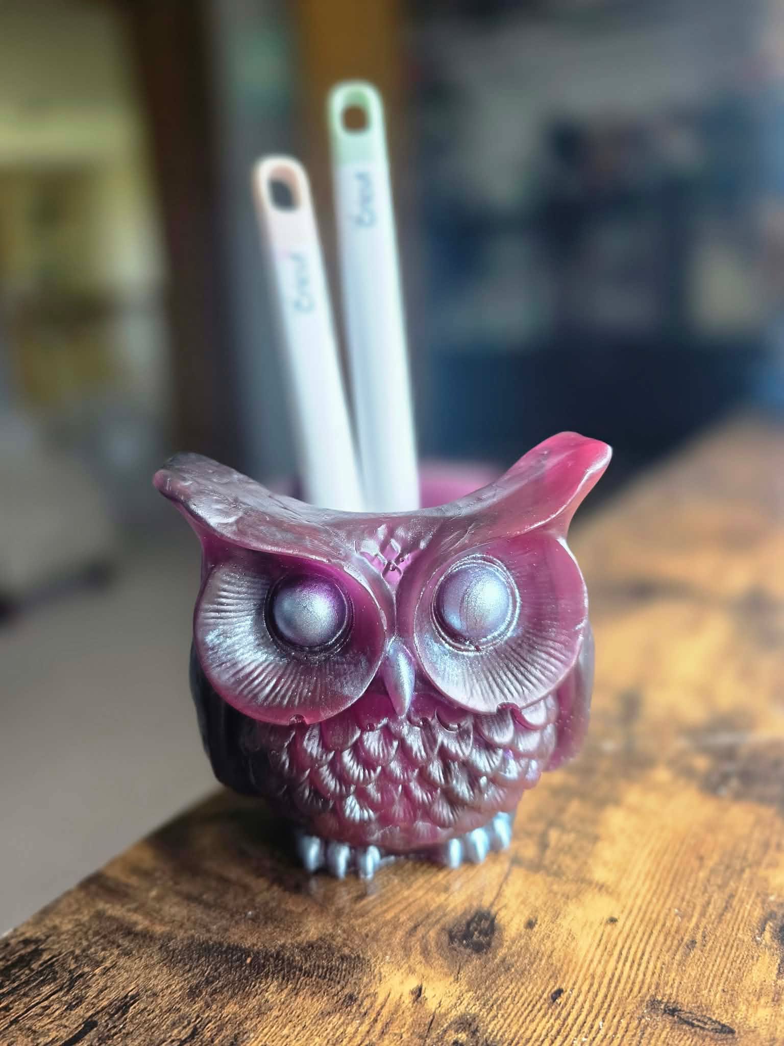Crimson Twilight ~ Enchanted Owl Holder