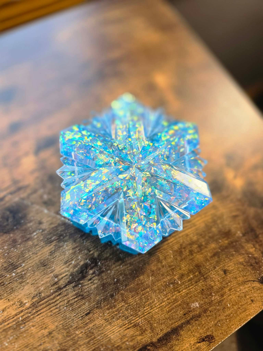 Aurora Frost ~ Snowflake Trinket Box