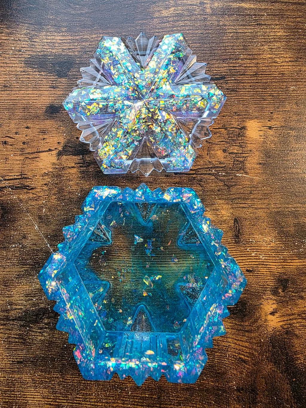 Aurora Frost ~ Snowflake Trinket Box