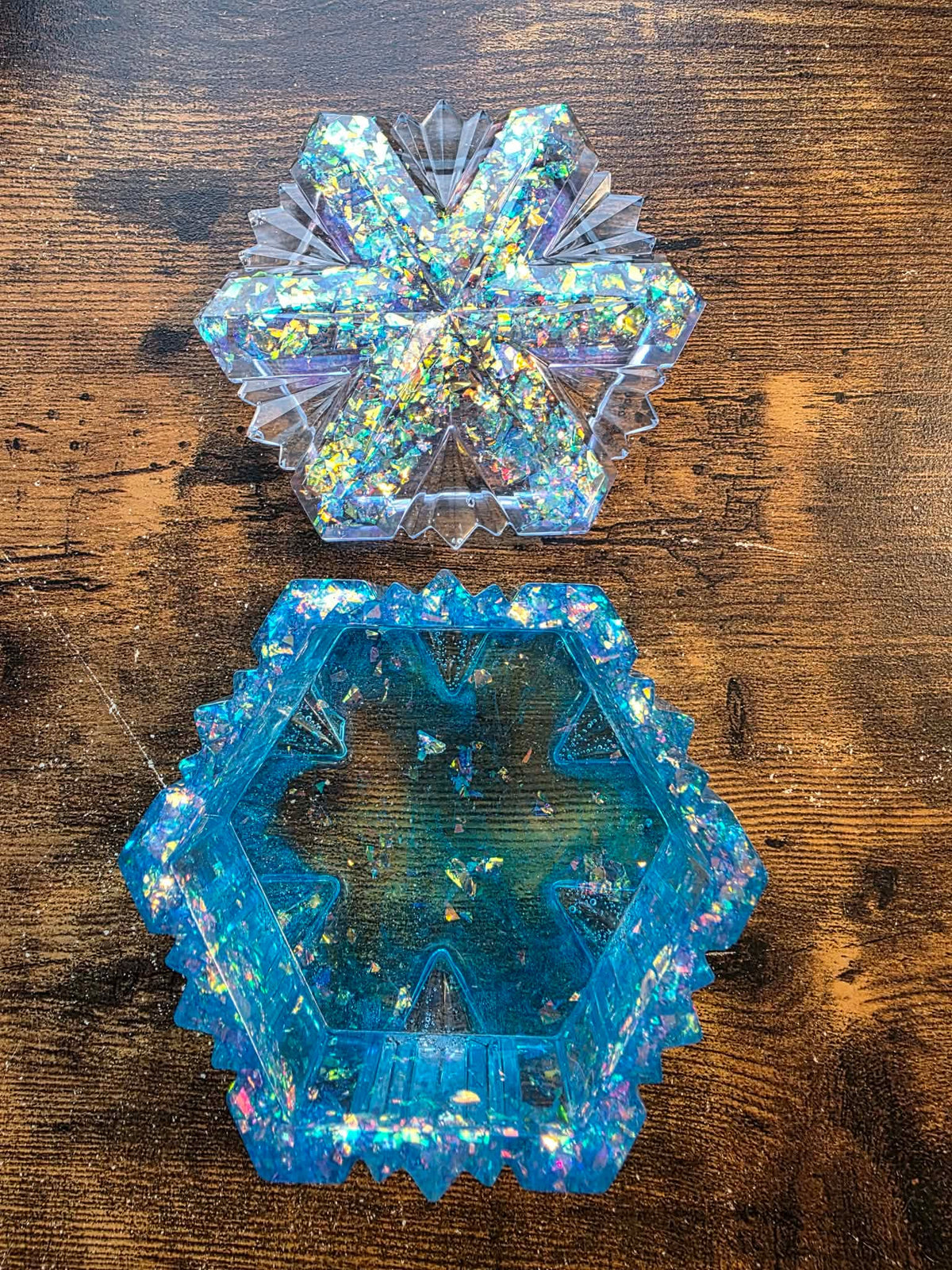 Aurora Frost ~ Snowflake Trinket Box