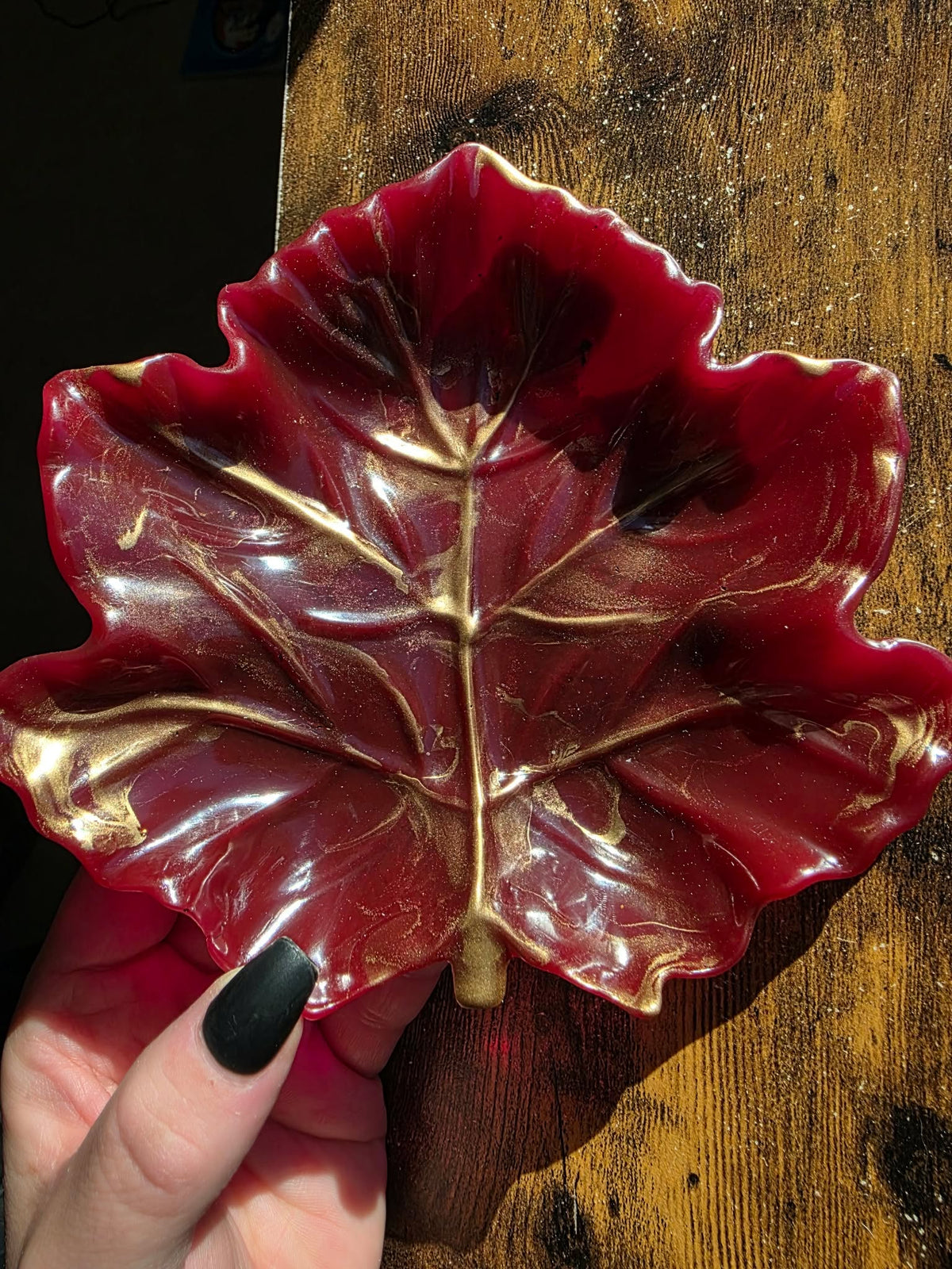 Crimson Gilded ~ Leaf Tray
