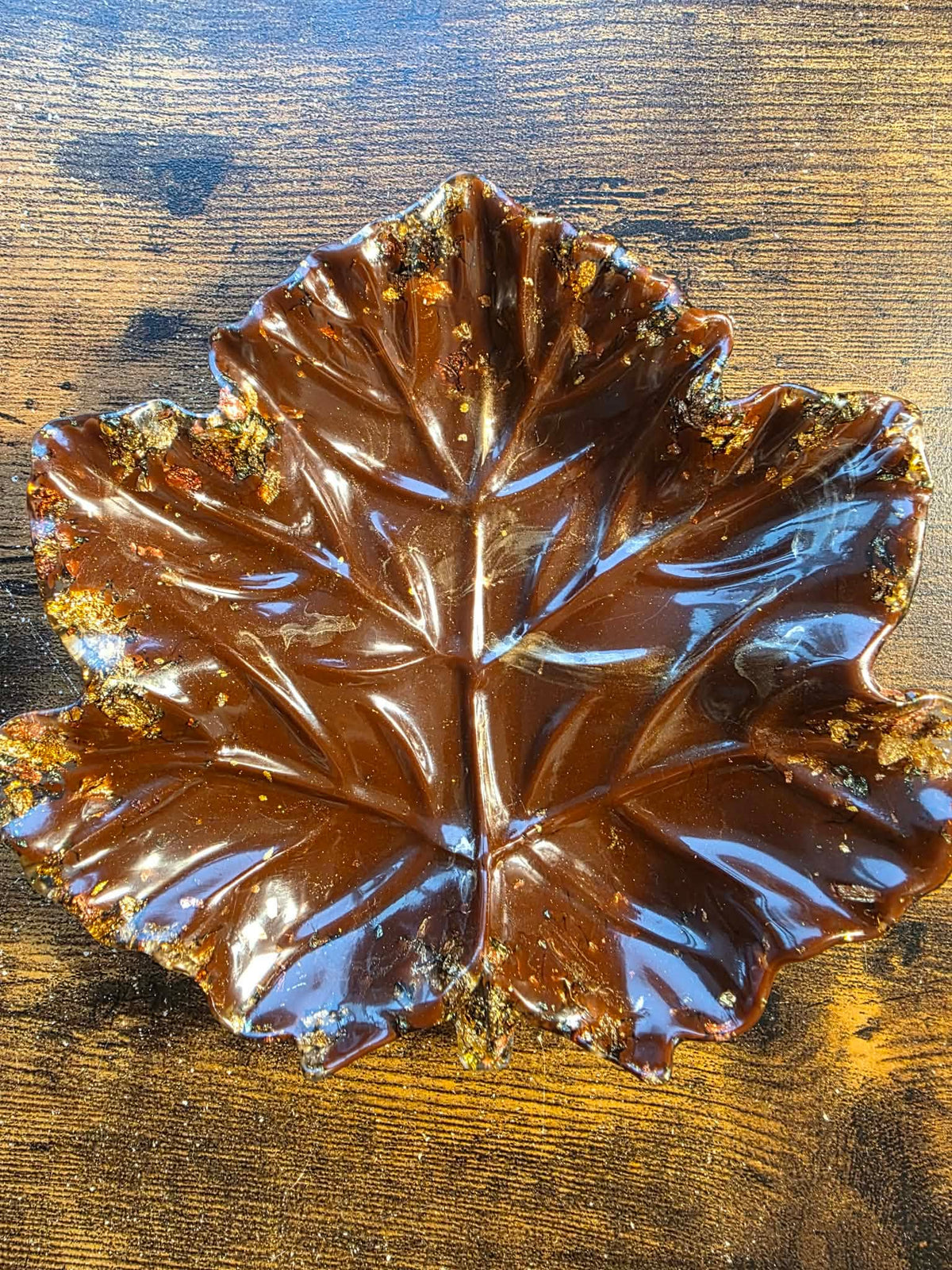 Gilded Espresso ~ Leaf Trinket Tray